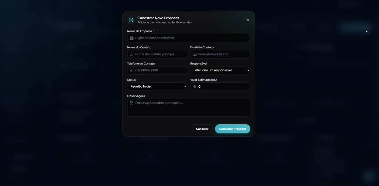 Tela da Falcodesk com orçamento assistido por IA